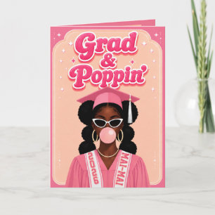 Abschluss & Poppin’ Trendiger Rosa Kaugummi-Abschl Karte