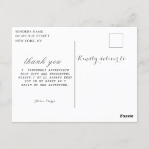 Abschluss Postcard Dankeschön-Script Postkarte