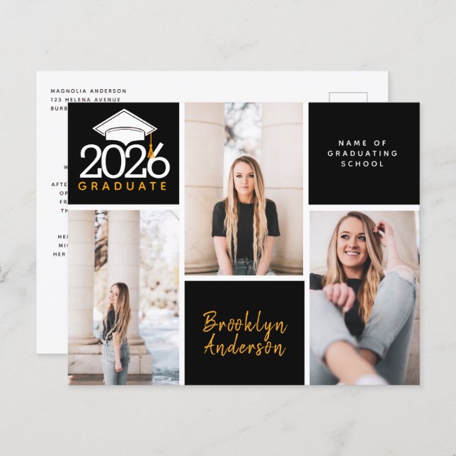 ABSCHLUSS-Postkarte für die FotoCollage (Vorne/Hinten)