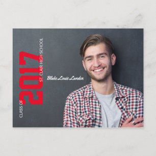 Abschluss Postkartenankündigung Rot Einladungspostkarte