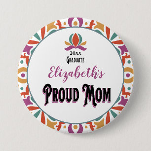 Abschluss Proud Mama Para Monogramm Grad Button