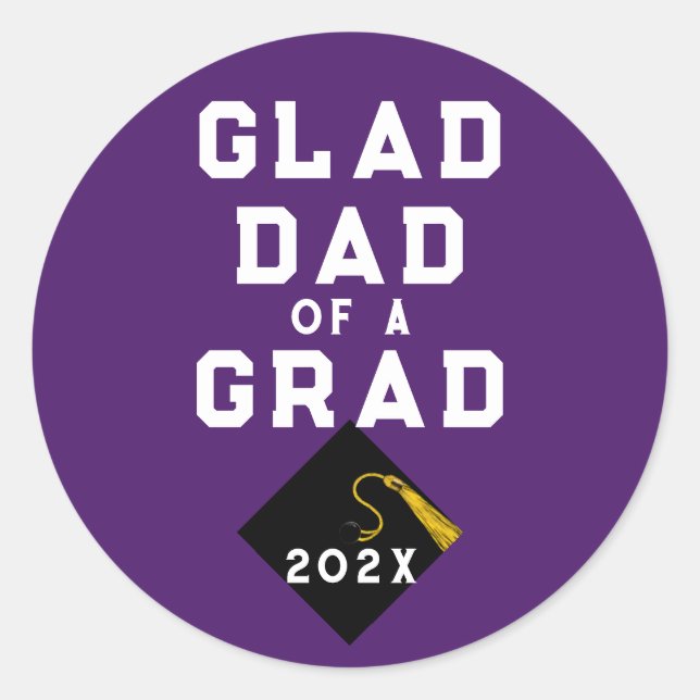 Abschluss Proud Vater Runder Aufkleber (Vorderseite)