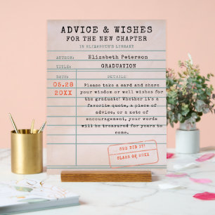 Abschluss-Ratschläge zum Thema Bibliothekskarte Acrylschild