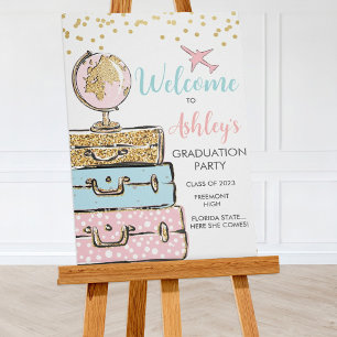 Abschluss Reisekoffer Begrüßungszeichen Poster