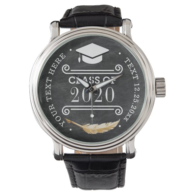 Abschluss Retro Chalkboard Personalisiert Luxus Armbanduhr (Vorderseite)