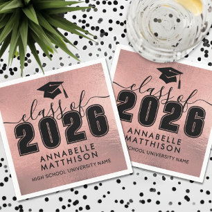 Abschluss Rosa Gold Abitur Serviette