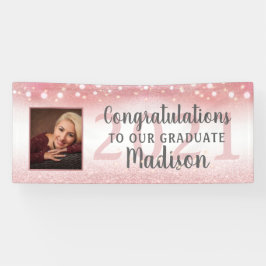 Abschluss Rose Gold Pink Glitzer Lights Foto Banner