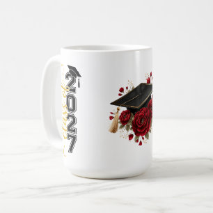 Abschluss Rot Rosen Kaffeetasse