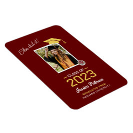 Abschluss Rotes Gelbes Foto Party Magnet