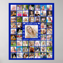 Abschluss Royal Blue 55 Foto Collage Personalize Poster