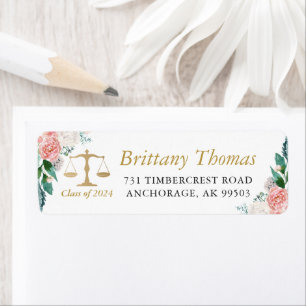 Abschluss Rücksendeadresse der Pink Floral Law Sch