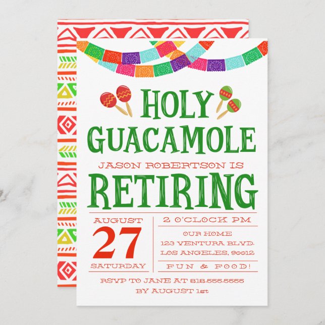 ABSCHLUSS-RUHESTANDS-PARTY EINLADUNG (Vorne/Hinten)