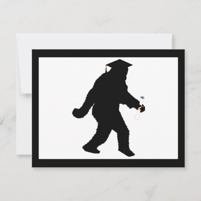 Abschluss Sasquatch mit Grad Cap Einladung (Vorderseite)