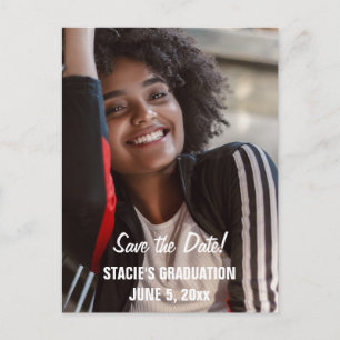 Abschluss-Save-the-Date-Foto mit Schreibschrift Postkarte