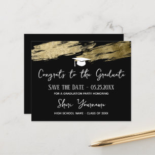 Abschluss Save the Date Gold Schwarz