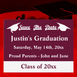Abschluss Save the Date-Karte mit Maroon Ankündigungspostkarte<br><div class="desc">Hier ist eine Save the Date Abschluss-Karte für Sie zu personalisieren. Sie können die Hintergrundfarbe ändern und vier Textzeilen ändern. Ideal für alle Arten von Abschluss,  Uni,  Gymnasium,  Mittelschule,  Junior High,  Militär,  Kindergarten,  Fachschule,  Kulinarik und so weiter. Lass deinen Gästen im Voraus Bescheid,  damit sie "Save the Date" können.</div>