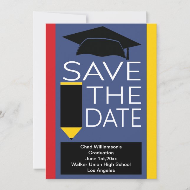 Abschluss Save the Date Moderne Grad Cap (Vorderseite)