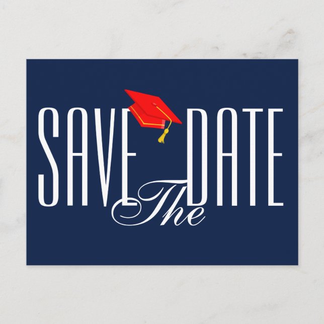 Abschluss Save the Date Postkarte Einladung (Vorderseite)
