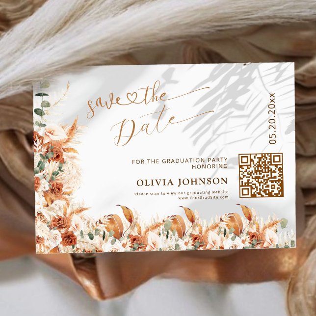 Abschluss Save the Date Qr Code Elegantes Foto (Von Creator hochgeladen)