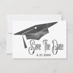 Abschluss Save the Date schlicht Moderner Schwarze