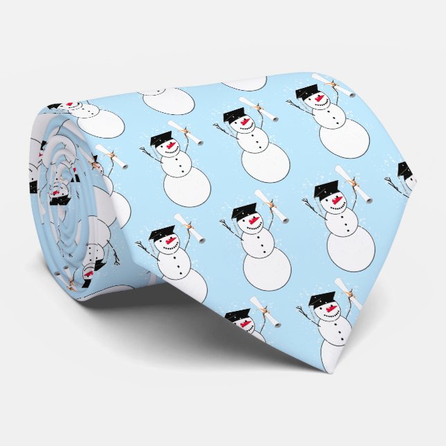 Abschluss-Schneemann-Weihnachten Krawatte (Gerollt)