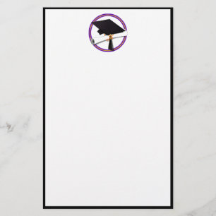 Abschluss School Colors Lila und Gold Briefpapier