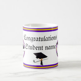 Abschluss School Colors Lila und Gold Tasse