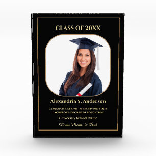 Abschluss School Gold Modern Award Custom Fotoblock