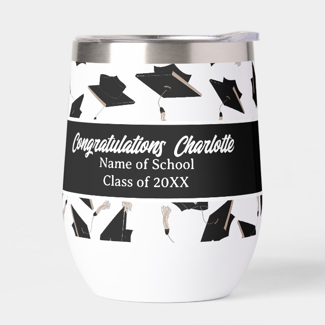 Abschluss Schwarz-weiß Caps Party Lieferungen (Links)