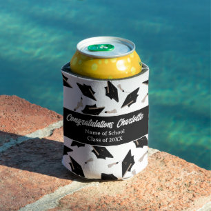 Abschluss Schwarz-weiß Caps Party Lieferungen Dosenkühler