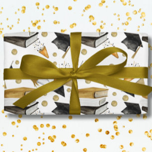 Abschluss Schwarz Weiß und Gold Geschenkpapier
