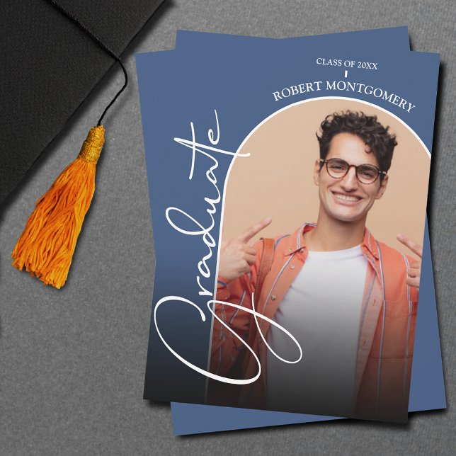 Abschluss Script Arch Foto Blue Einladung (Von Creator hochgeladen)