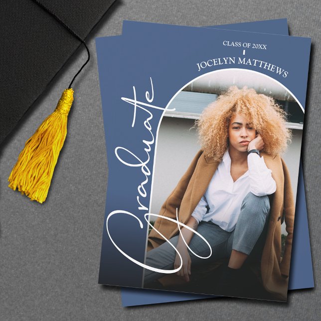 Abschluss Script Arch Foto Blue Einladung (Von Creator hochgeladen)