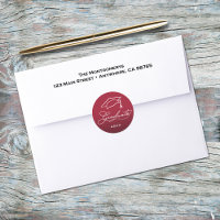 Abschluss Script Crimson Umschlag Aufkleber