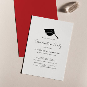 Abschluss Script Red Elegant Grad 2024 Party Einladung