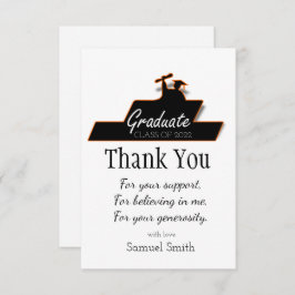 Abschluss Script Schwarz und Weiß Scroll individue Dankeskarte