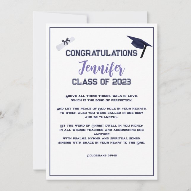 Abschluss Scripting Lila Grußkarte Einladung (Vorderseite)