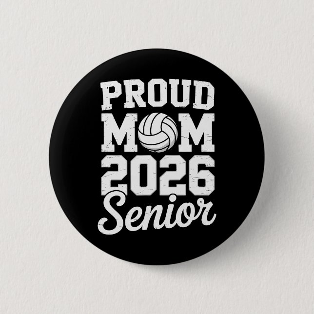 Abschluss Senior 2026 Volleyball-Mutter High Schoo Button (Vorderseite)