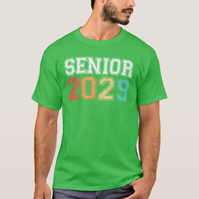 Abschluss Senior 2029 Retro  T-Shirt (Vorderseite)