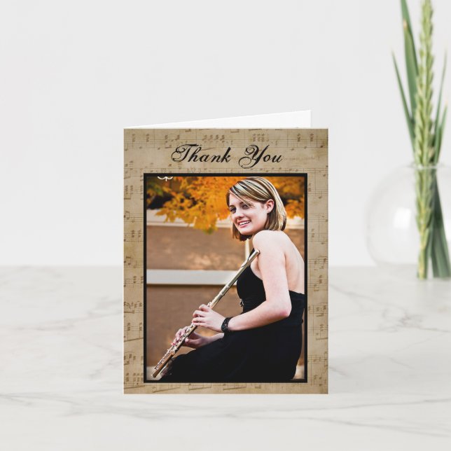 Abschluss Sheet Music - Vielen Dank, Ihre Note Car Dankeskarte (Vorderseite)