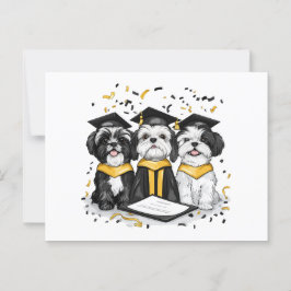 Abschluss Shih Tzu Dogs Postkarte