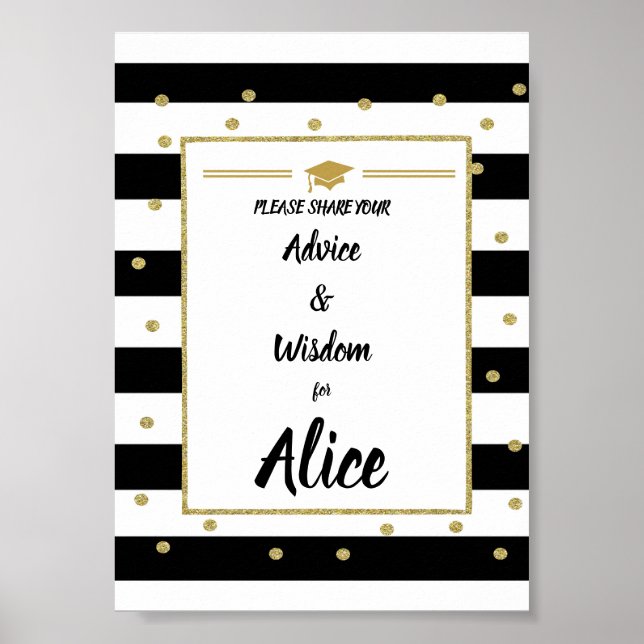 Abschluss signiert Rat und Weisheit Poster (Vorne)