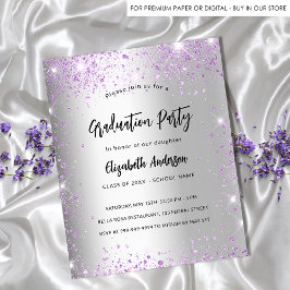 Abschluss silber violett lila Einladung
