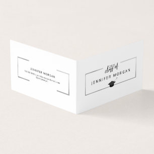 Abschluss Silver Elegante, geklappte Namenskarte Visitenkarten