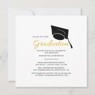 Abschluss Simple Minimalistisch 2025 Grad Party Einladung