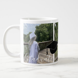 Abschluss-Skript-Foto-Cap-Collage Jumbo-Tasse