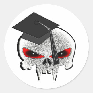 Abschluss Skull Runder Aufkleber
