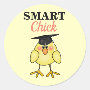 Abschluss Smart Chick Runder Aufkleber