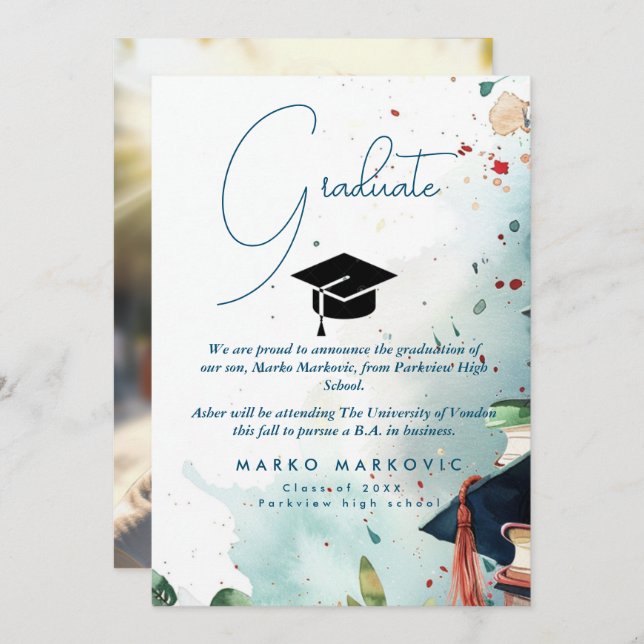 Abschluss Son I - Farbige Ankündigung (Vorne/Hinten)