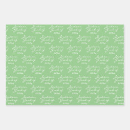 Abschluss Spring Green Personalisiert Grad Geschenkpapier Set